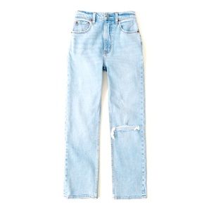 Ultra High Rise 90s Straight Jean Abercrombie & Fitch Sz 25/0R Curve Love
